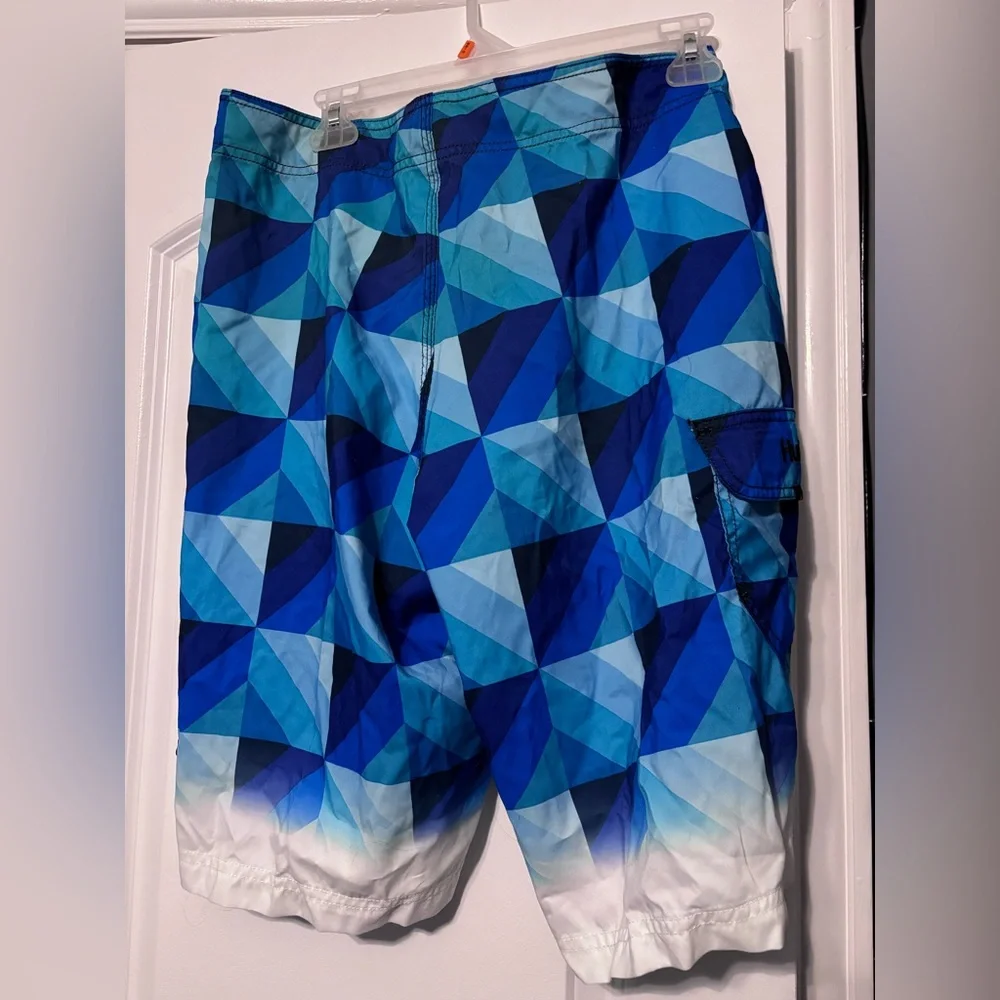 NWT Men's Blue Geometric Swim Trunks - Hurley NWT - Picture 6 of 7